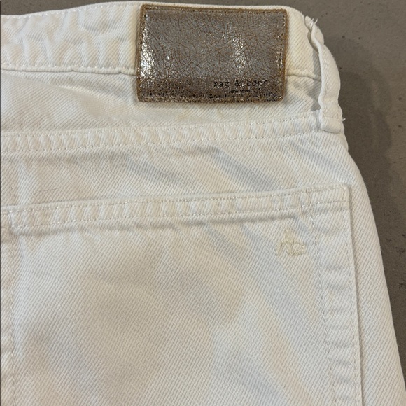 Rag & Bone Featherweight Logan Mid Rise Jeans in Optic White - Picture 9 of 11